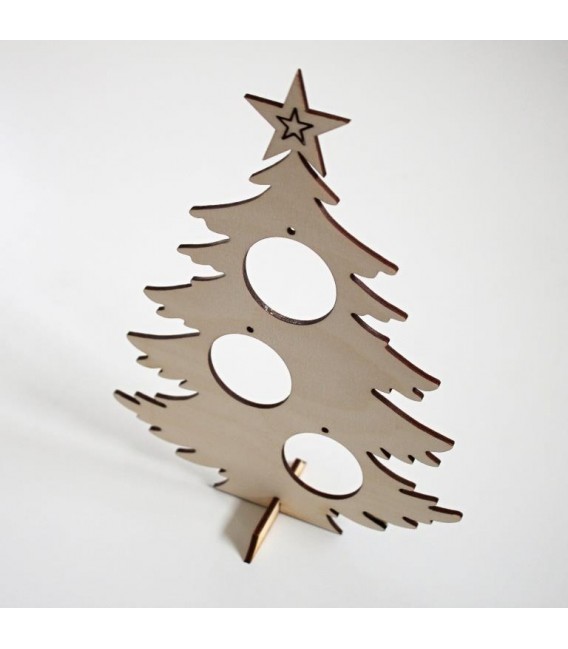 Stojaca ozdoba - vianočný stromček s otvormi na ozdoby